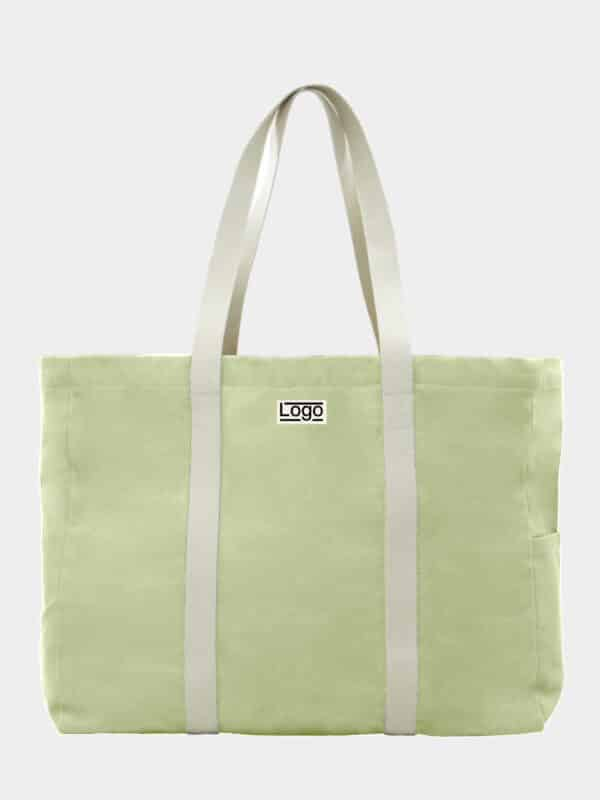 Sac de plage personnalisable en coton bio Garance Vert d'eau